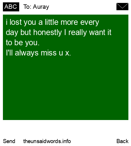 unsent message to Auray