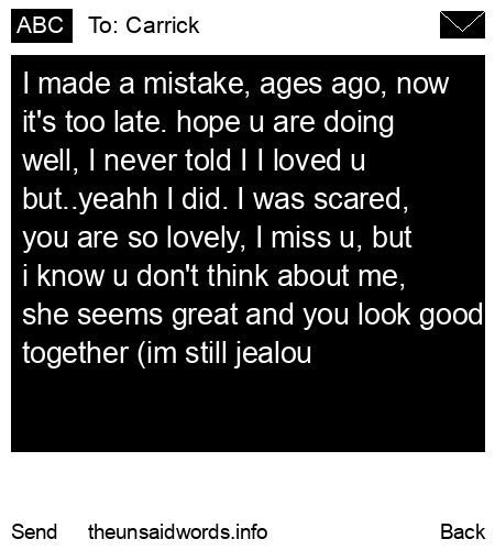 unsent message to Carrick