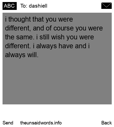 unsent message to dashiell