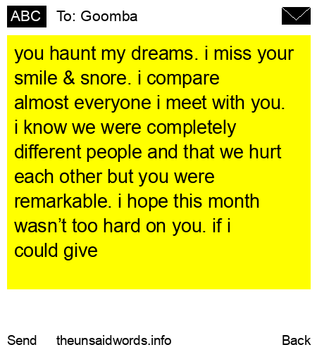 unsent message to Goomba