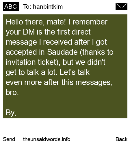 unsent message to hanbintkim