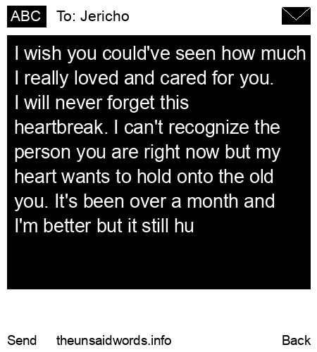 unsent message to Jericho