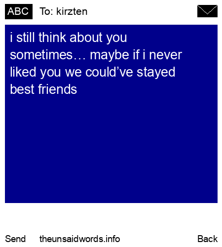 unsent message to kirzten