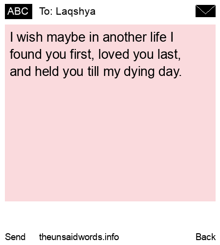 unsent message to Laqshya