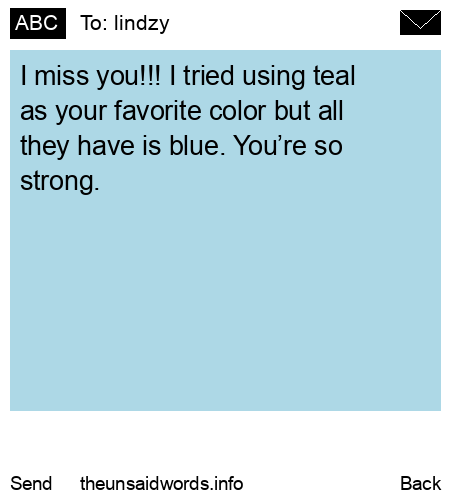 unsent message to lindzy