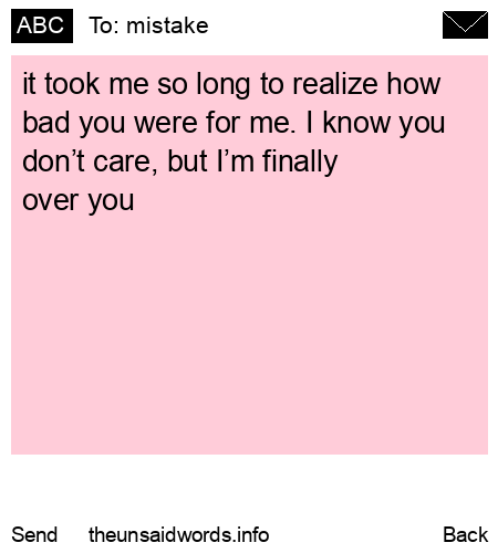 unsent message to mistake