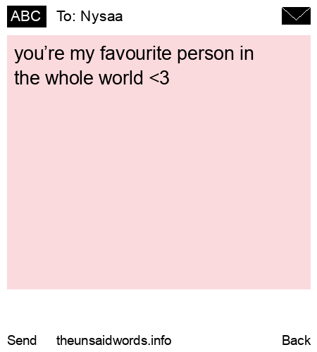 unsent message to Nysaa