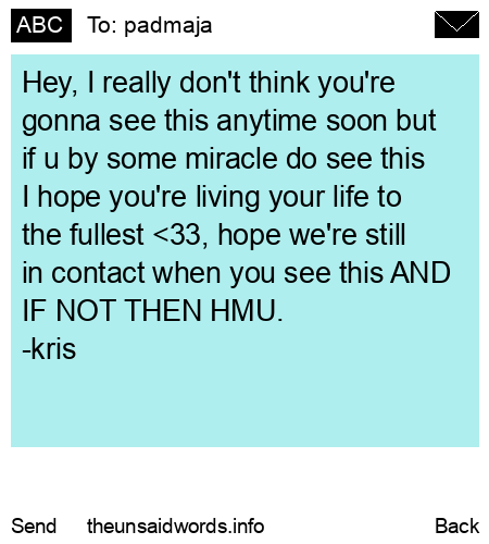 unsent message to padmaja