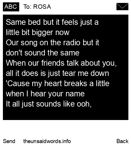 unsent message to ROSA