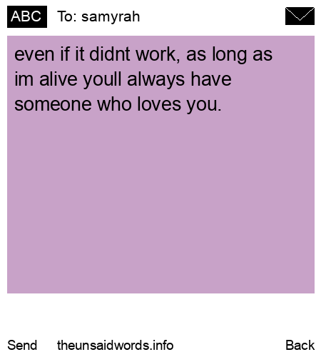 unsent message to samyrah