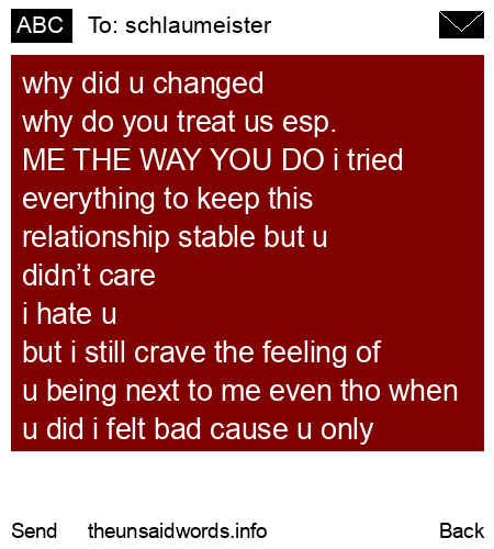 unsent message to schlaumeister