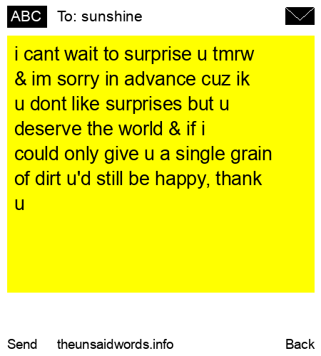 unsent message to sunshine