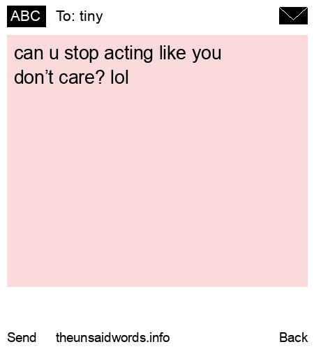 unsent message to tiny
