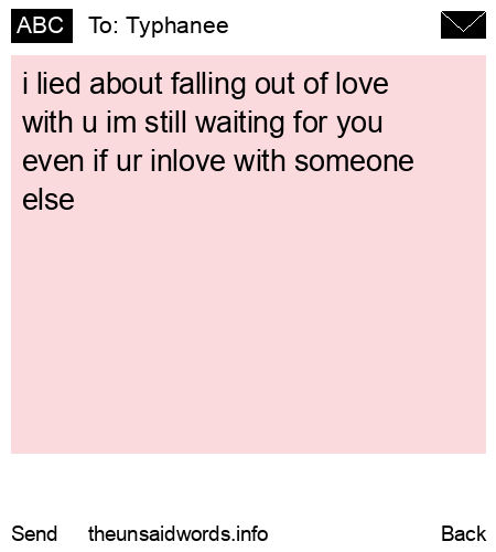 unsent message to Typhanee