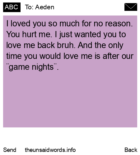 unsent message to Aeden