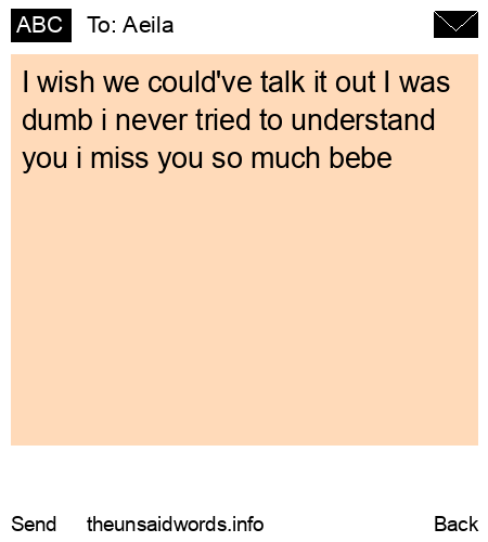 unsent message to Aeila
