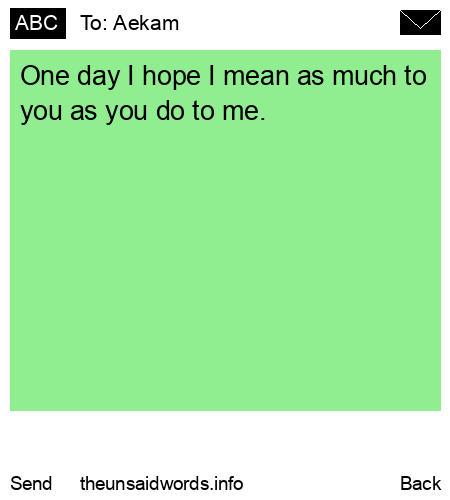 unsent message to Aekam