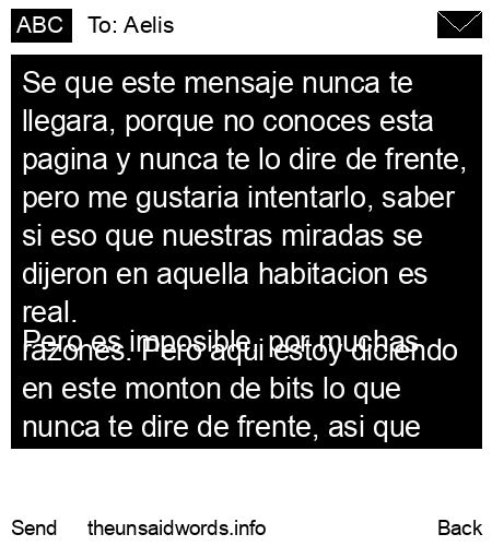 unsent message to Aelis