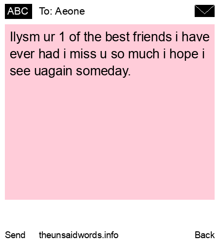 unsent message to Aeone