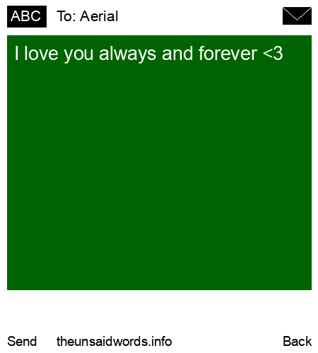 unsent message to Aerial