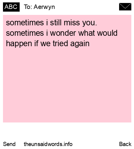 unsent message to Aerwyn