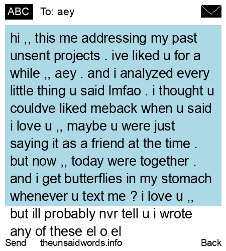 unsent message to aey
