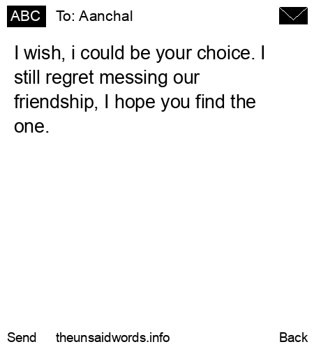 unsent message to Aanchal