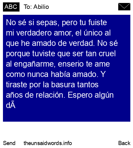 unsent message to Abilio
