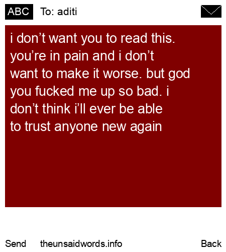 unsent message to aditi