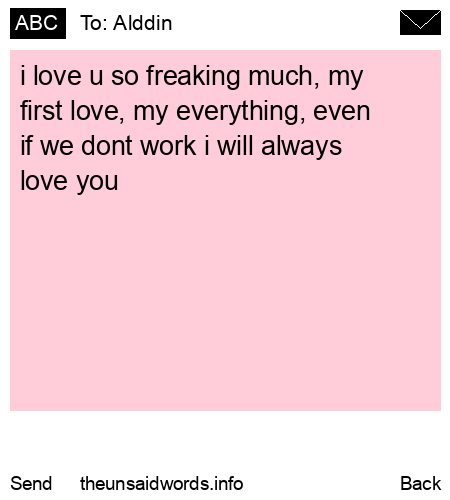 unsent message to Alddin
