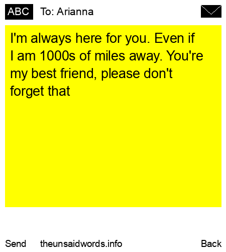 unsent message to Arianna