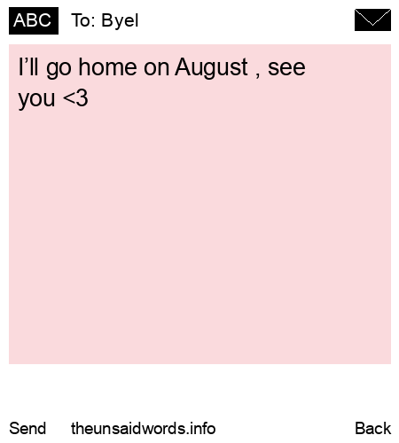 unsent message to Byel 