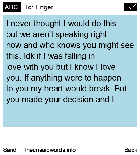 unsent message to Enger