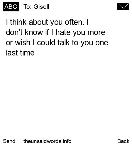 unsent message to Gisell