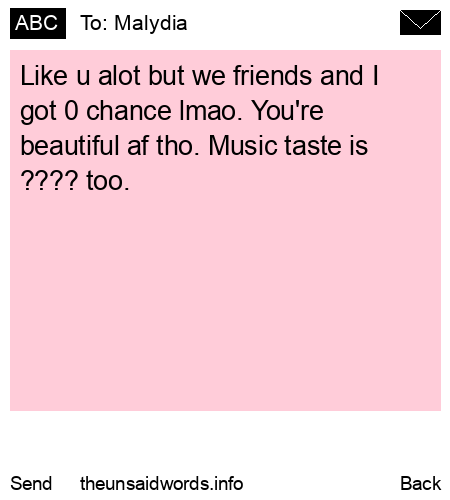 unsent message to Malydia 