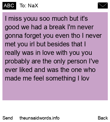 unsent message to NaX