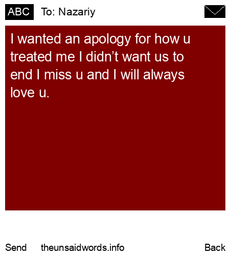 unsent message to Nazariy 