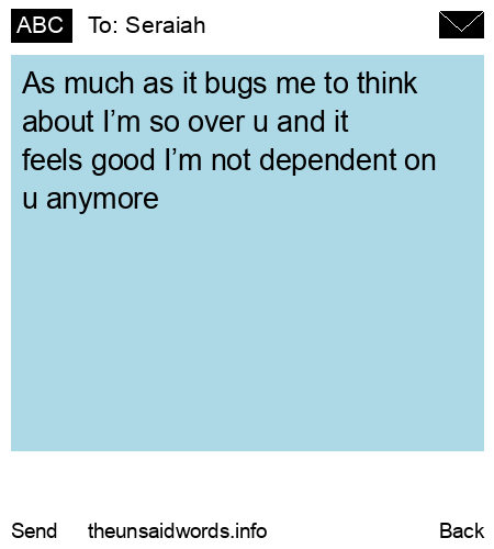 unsent message to Seraiah