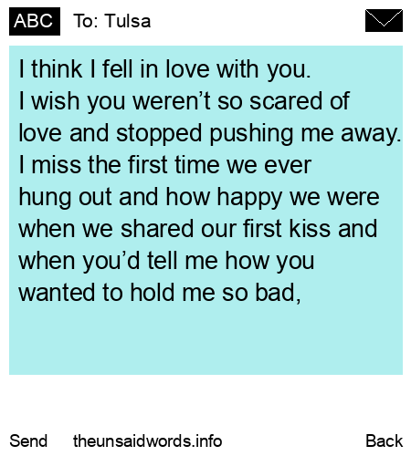 unsent message to Tulsa