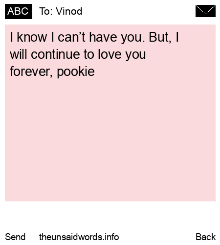 unsent message to Vinod