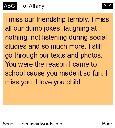 unsent message to Affany