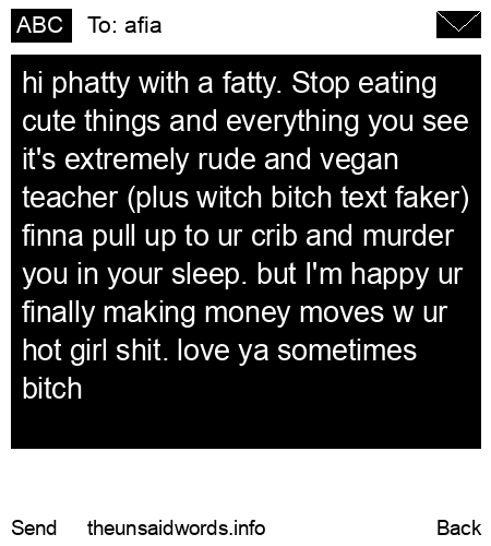 unsent message to afia