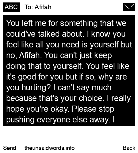 unsent message to Afifah