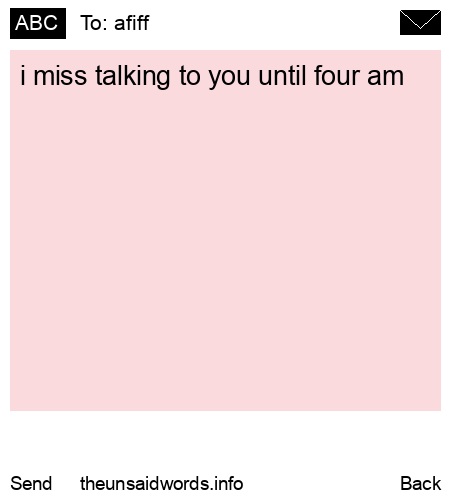 unsent message to afiff