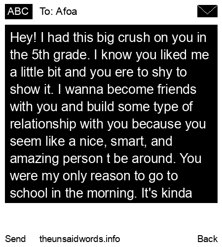 unsent message to Afoa