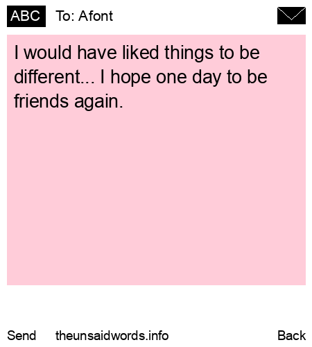 unsent message to Afont