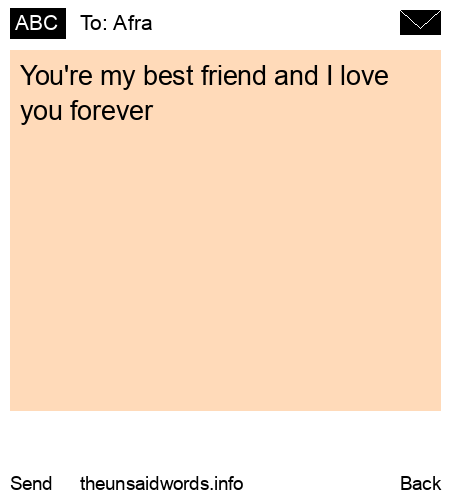 unsent message to Afra