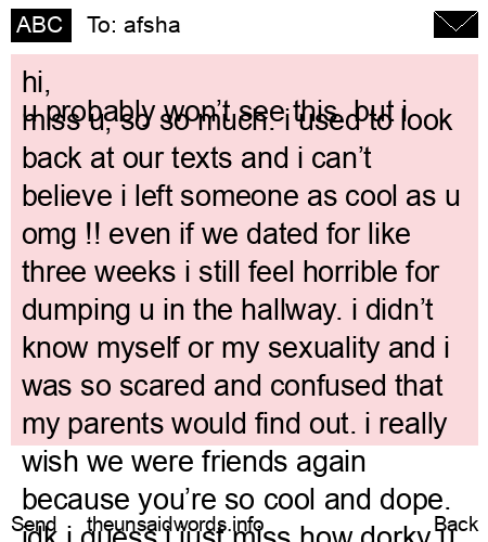 unsent message to afsha