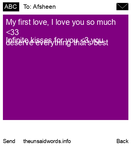 unsent message to Afsheen