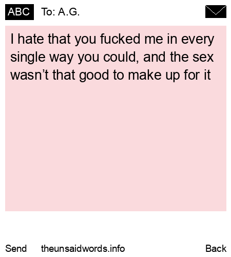 unsent message to A.G.